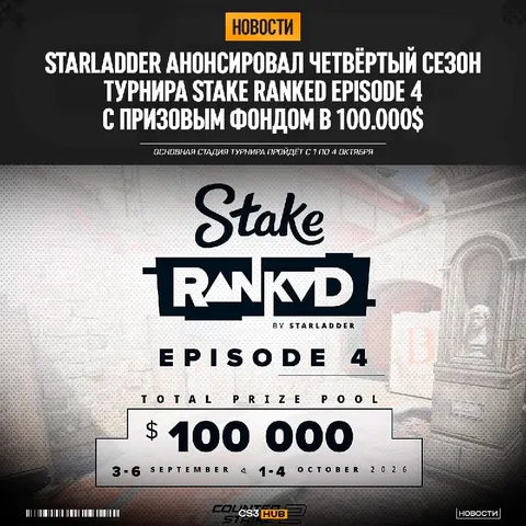 Турнирные операторы продолжают анонсировать новые LAN-турниры — на очереди Stake Ranked Episode 4
