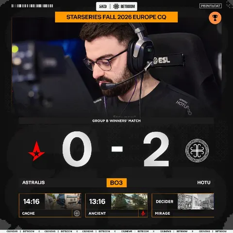 HOTU переехали Astralis и прошли в плей-офф закрытых квалификаций StarLadder StarSeries Fall 2026