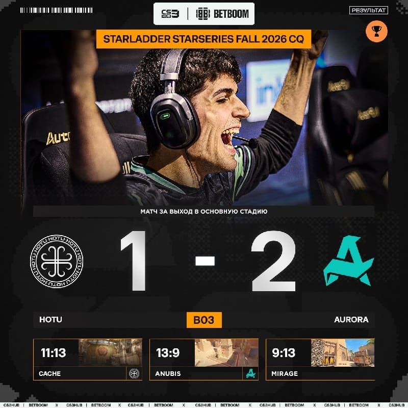 AURORA — ПЕРВЫМИ ПРОХОДЯТ В ОСНОВНУЮ СТАДИЮ StarLadder StarSeries Fall 2026