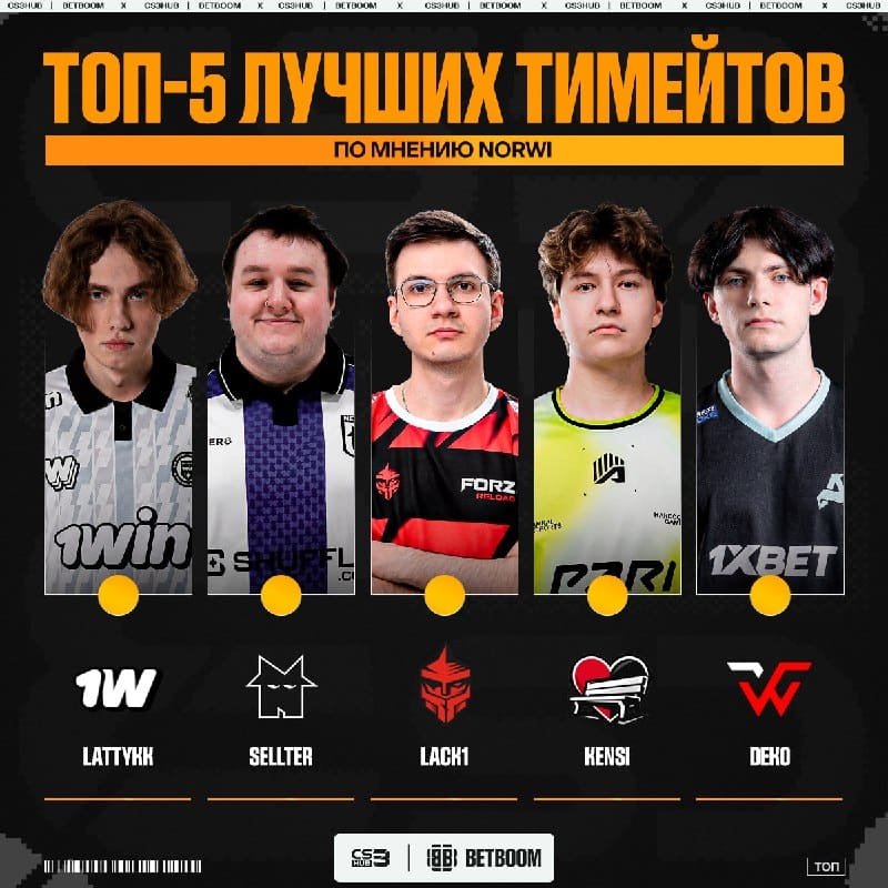 Все наши, ВРОР ВСКИЕ — Norwi собрал свой ТОП-5 тиммейтов за всю карьеру.