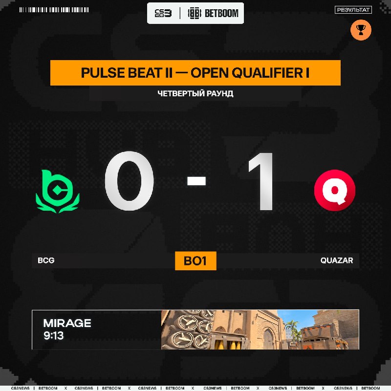 BCG вылетели с открытых квалификаций к Pulse Beat, проиграв парням из QUAZAR (ТОП-90 VRS)