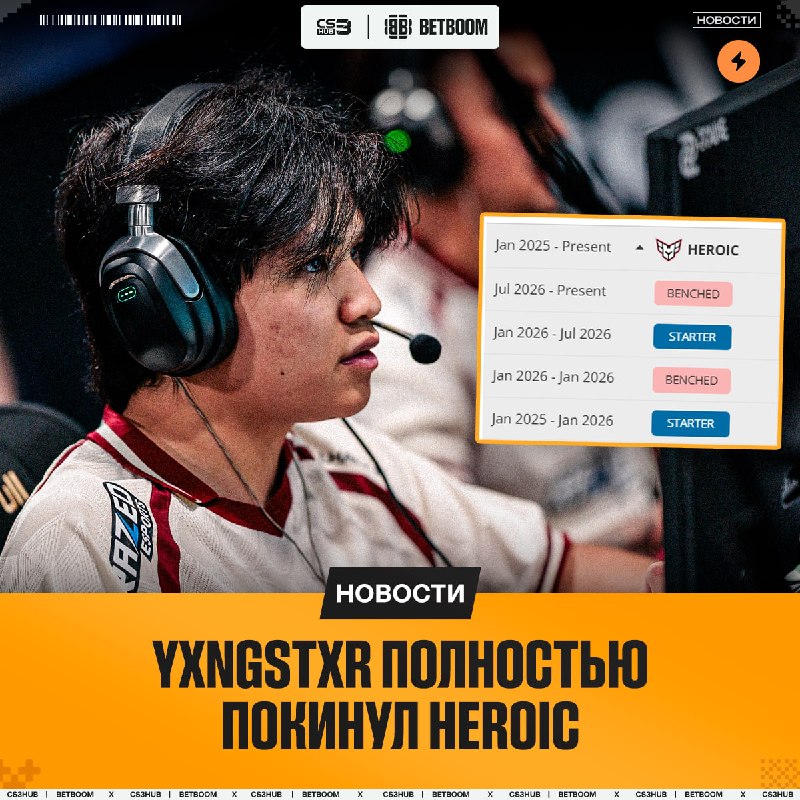 Yxngstxr официально покинул стан HEROIC — теперь он свободный агент и числится в raccoons.