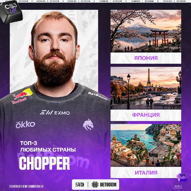 От Токио до Рима: chopper поделился тройкой своих любимых стран.