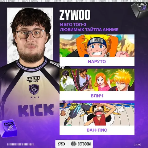 Любимые аниме от ZywOo и многое другое в сегодняшней подборке.