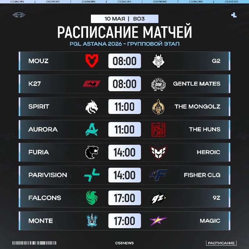 Второй игровой день PGL Astana 2026 вот-вот начнется!