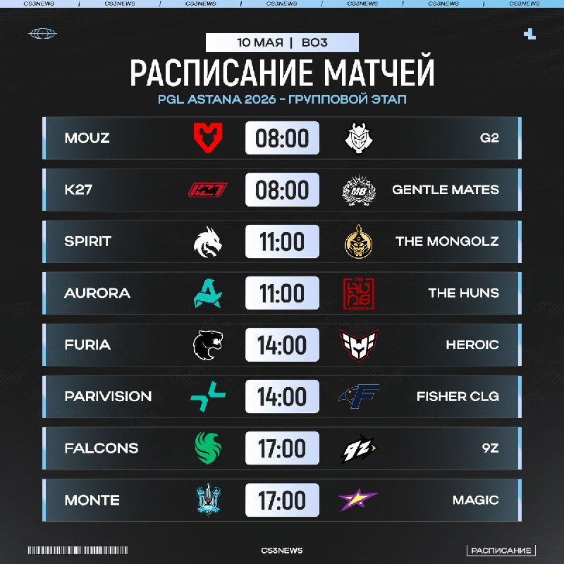 Второй игровой день PGL Astana 2026 вот-вот начнется!