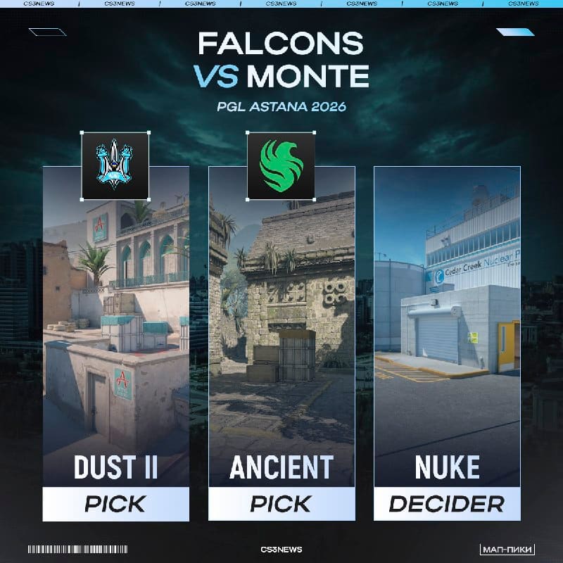 Вчерашний матч помните? Забудьте. — смотрим мап-пики матча Falcons против Monte