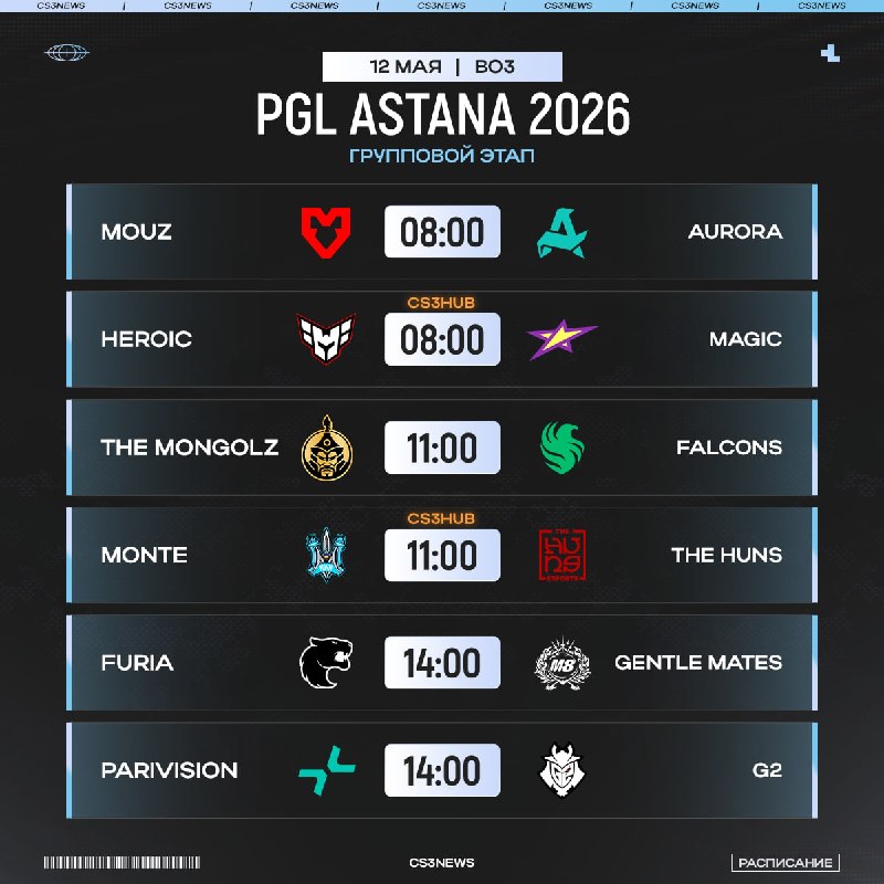 Знакомимся с сегодняшними матчами PGL Astana 2026 и IEM Atlanta 2026