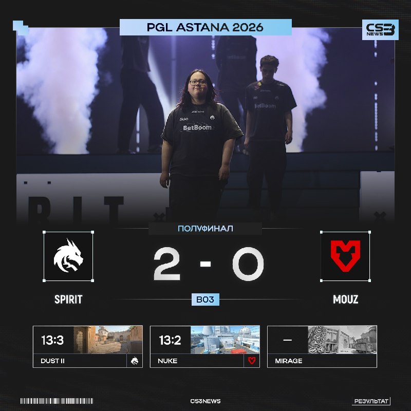 SPIRIT БЕЗ ШАНСОВ СТИРАЮТ СОПЕРНИКА И ПРОХОДЯТ В ФИНАЛ PGL ASTANA 2026!
