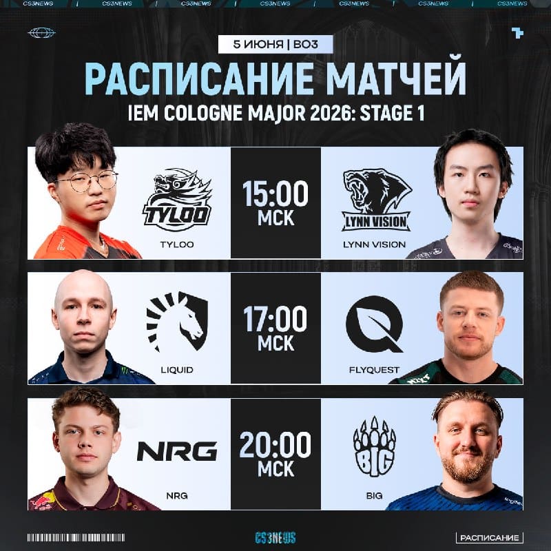 Расписание последних матчей первой стадии IEM Cologne Major 2026 на ваших экранах: