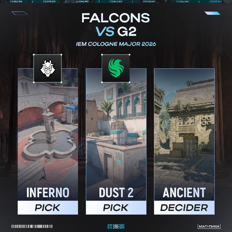 Смотрим мап-пики первой игры Falcons на этом мейджоре!