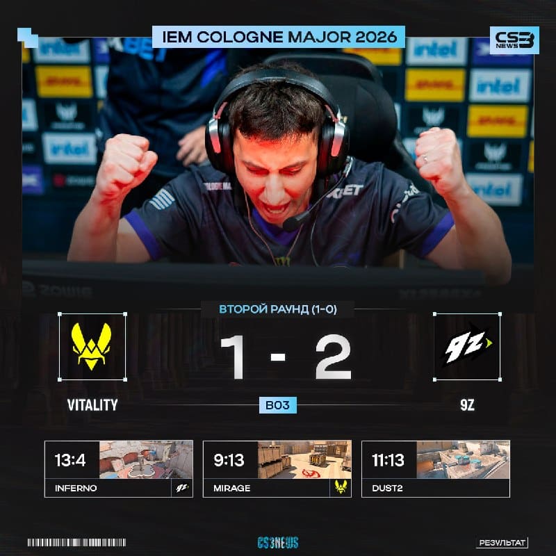 9Z СЕНСАЦИОННО ОБЫГРЫВАЮТ VITALITY И ОСТАЮТСЯ В ОДНОМ МАТЧЕ ОТ ПЛЕЙ-ОФФ МЕЙДЖОРА!