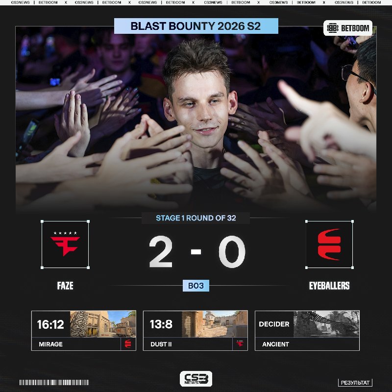 FaZe в одном матче от выхода на LAN-финалы!