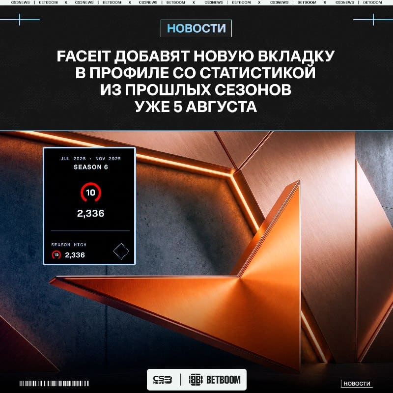 FACEIT добавят новый раздел — «Сезонная статистика»