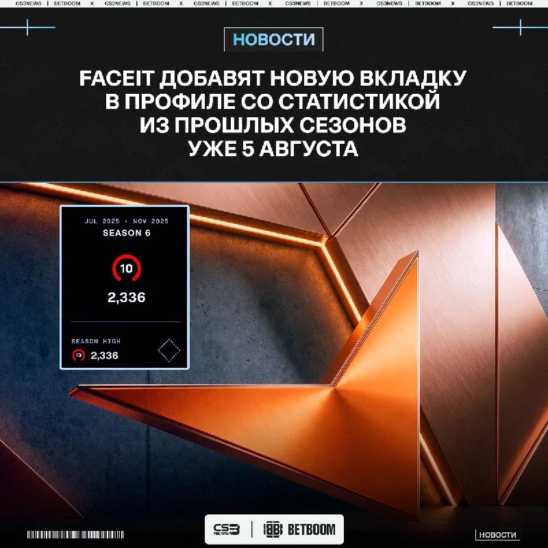 FACEIT добавят новый раздел — «Сезонная статистика»