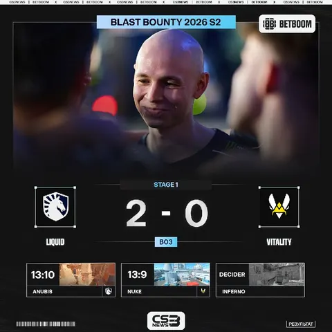 VITALITY ПРОИГРЫВАЮТ 0:2 LIQUID И ВЫЛЕТАЮТ С ТУРНИРА НА ПОСЛЕДНЕМ МЕСТЕ!