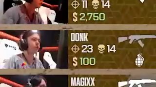 Реакция donk на проигранный раунд при счёте 10-11 говорит сама за себя.