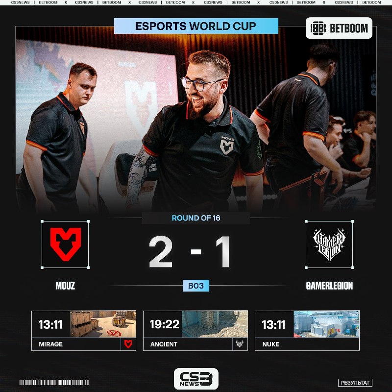 MOUZ берут почти 11 раундов подряд и выходят в четвертьфинал EWC!