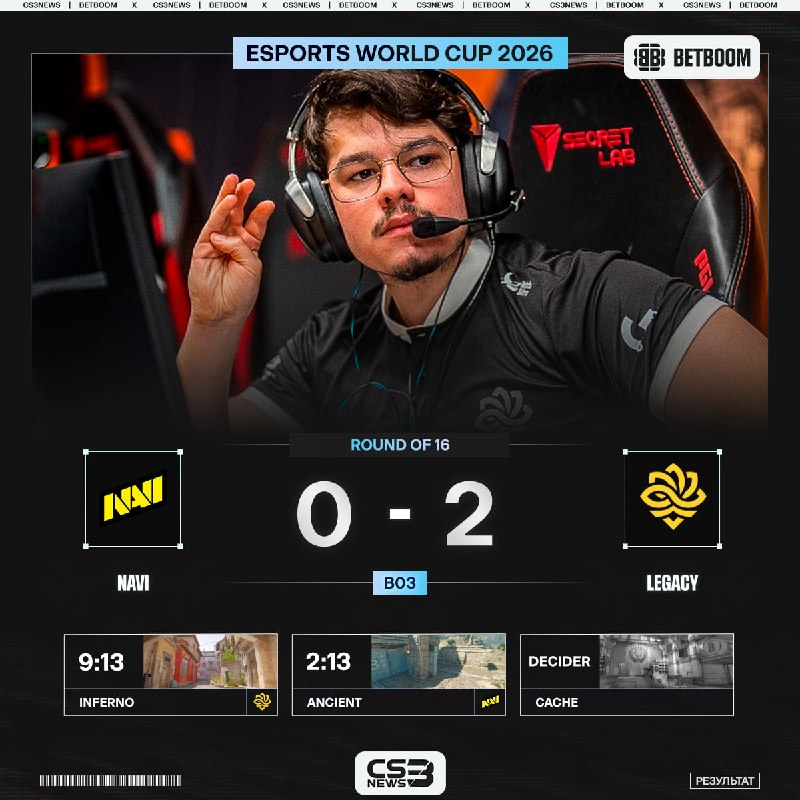 NAVI ПОКИДАЮТ ESPORTS WORLD CUP 2026 В ПЕРВОМ РАУНДЕ ПЛЕЙ-ОФФА!