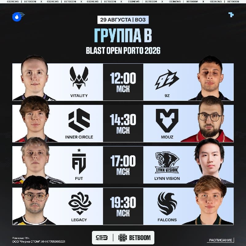 Вы ща не поверите, но сегодня мы смотрим BLAST Open Porto 2026